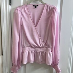 Express Women's Pink Wrap Top